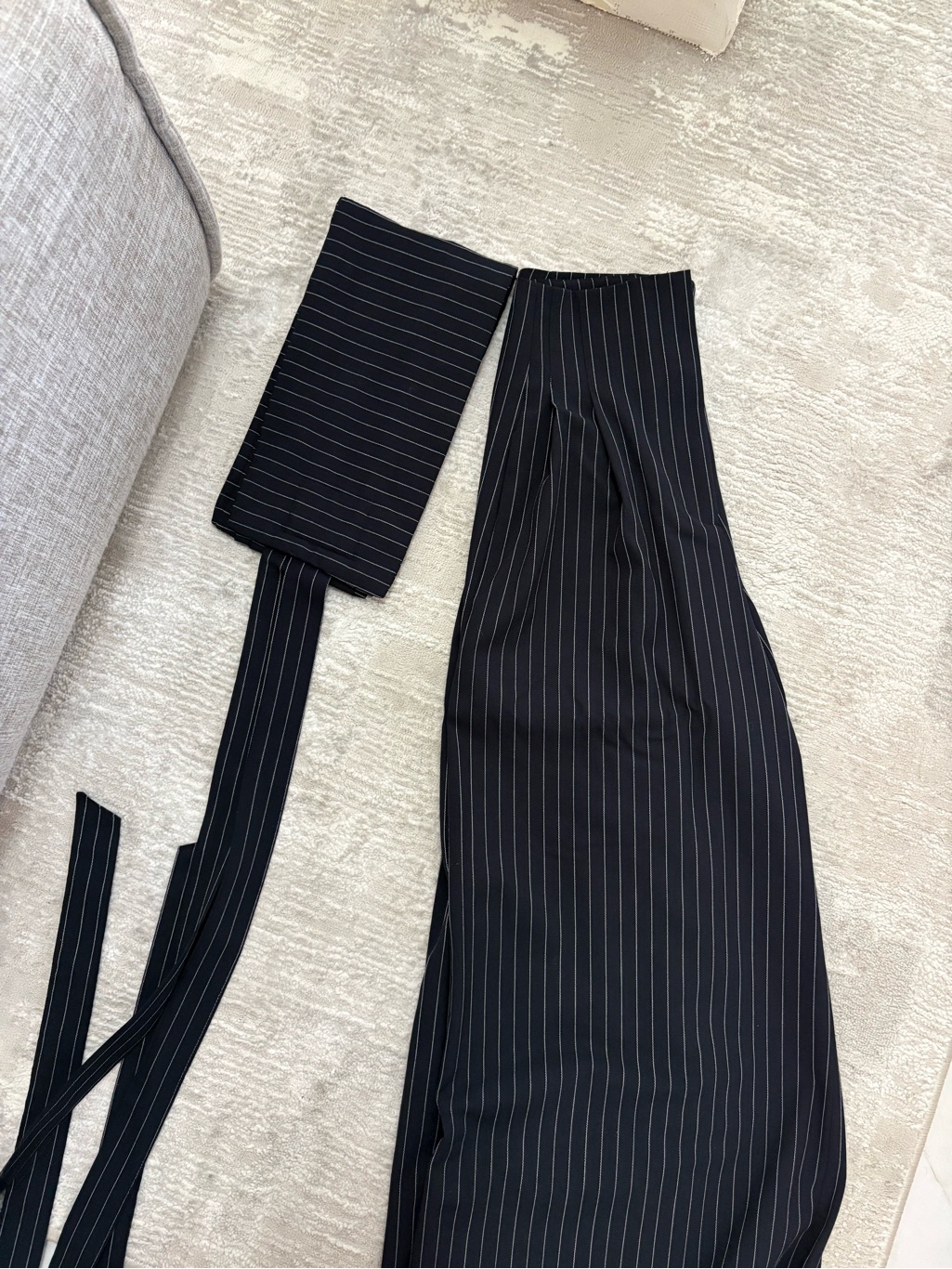 Cason La Duea Trousers. Striped Black Pinstripe Trousers